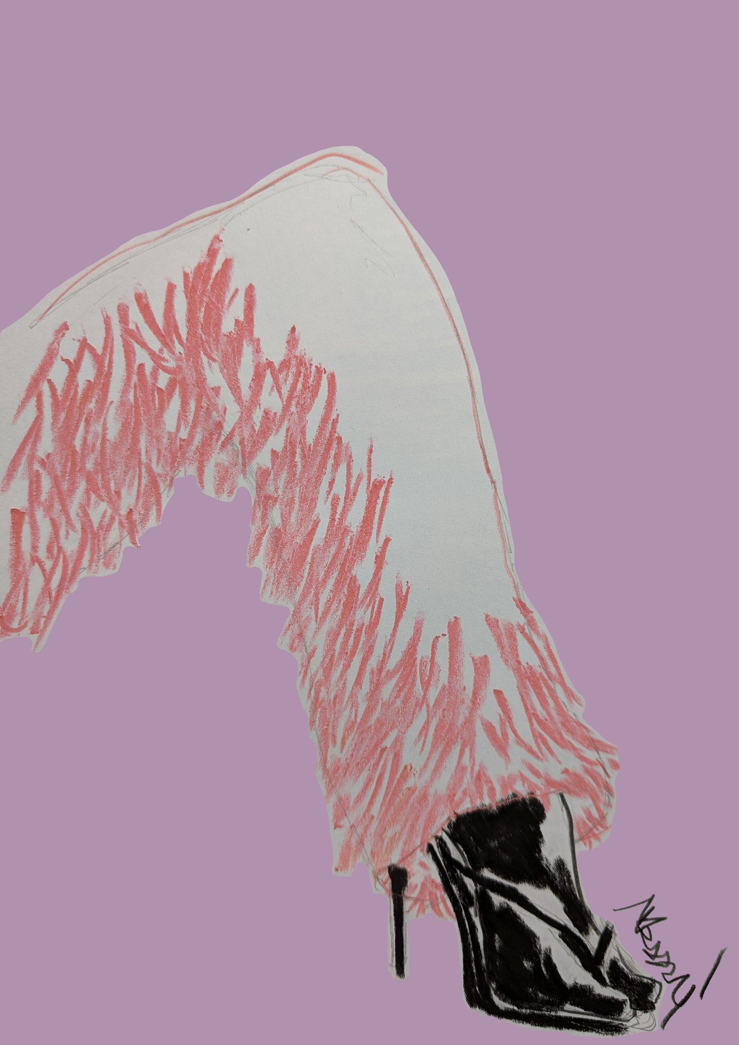 Fashion Illustration "Feathered Trousers"